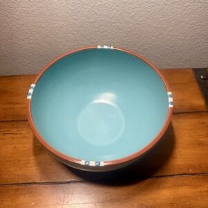 Dansk Mesa Turquoise Southwest Inspired Stoneware Serving Bowl 8 Inch, Salad